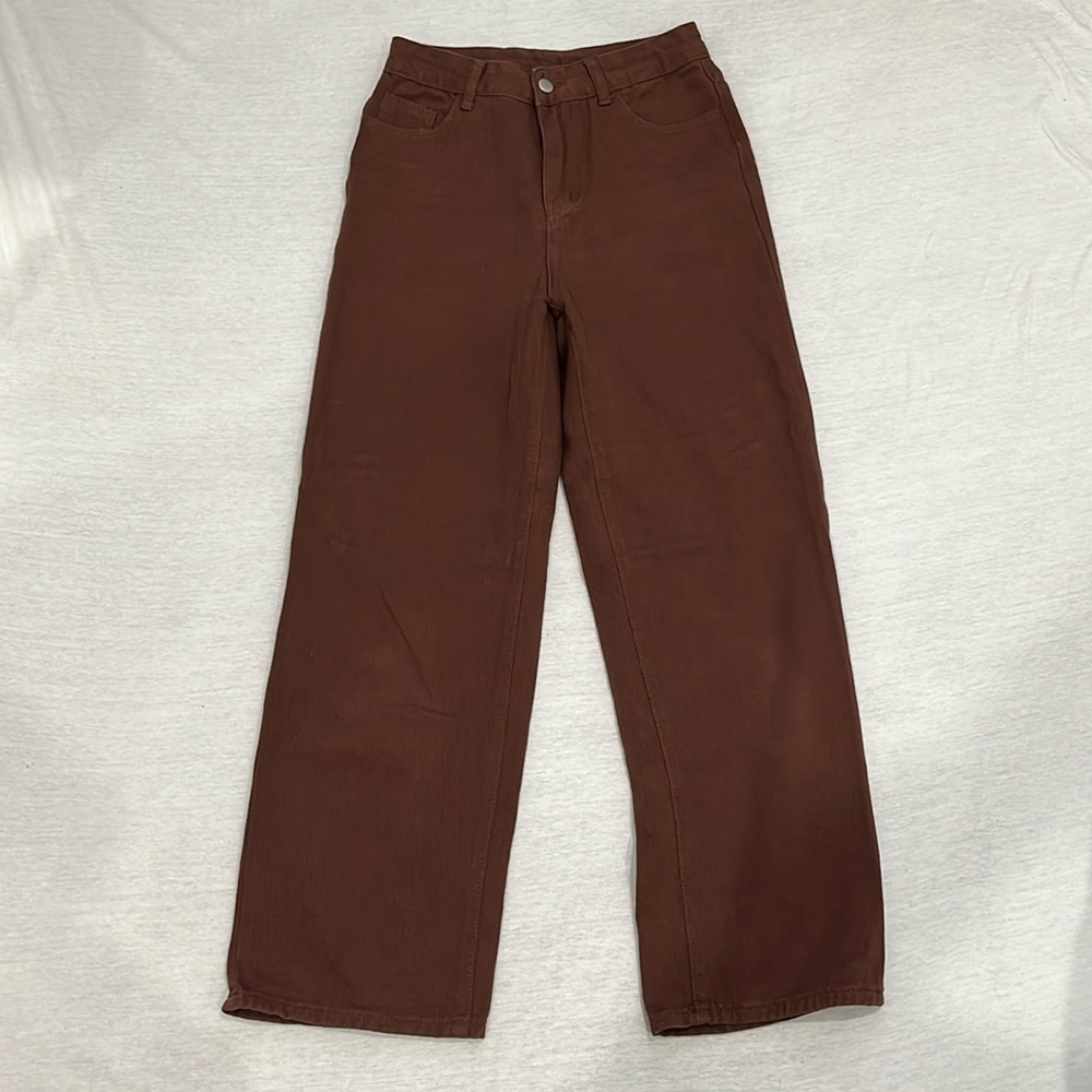 NWOT SHEIN High Waist, Wide Leg, Loose Fitting, brown, Jeans, size S - Picture 6 of 15